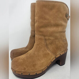 UGG Australia Women's Lynnea 3204 Tan Suede Sheepskin Shearling Boots Size 6